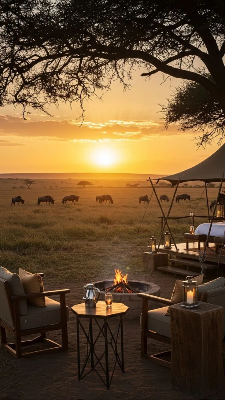 A partner tented camp on the Serengeti plains