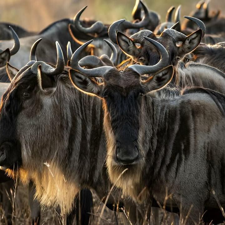 Migration wildebeest near camp